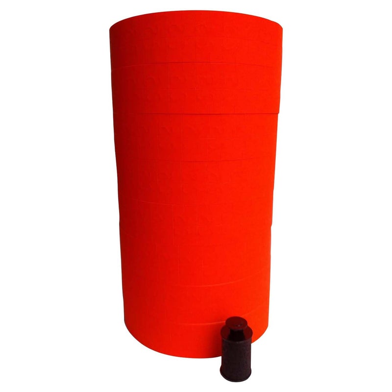Red Labels for Monarch 1131 Gun - 8 Rolls - 20,000 Labels